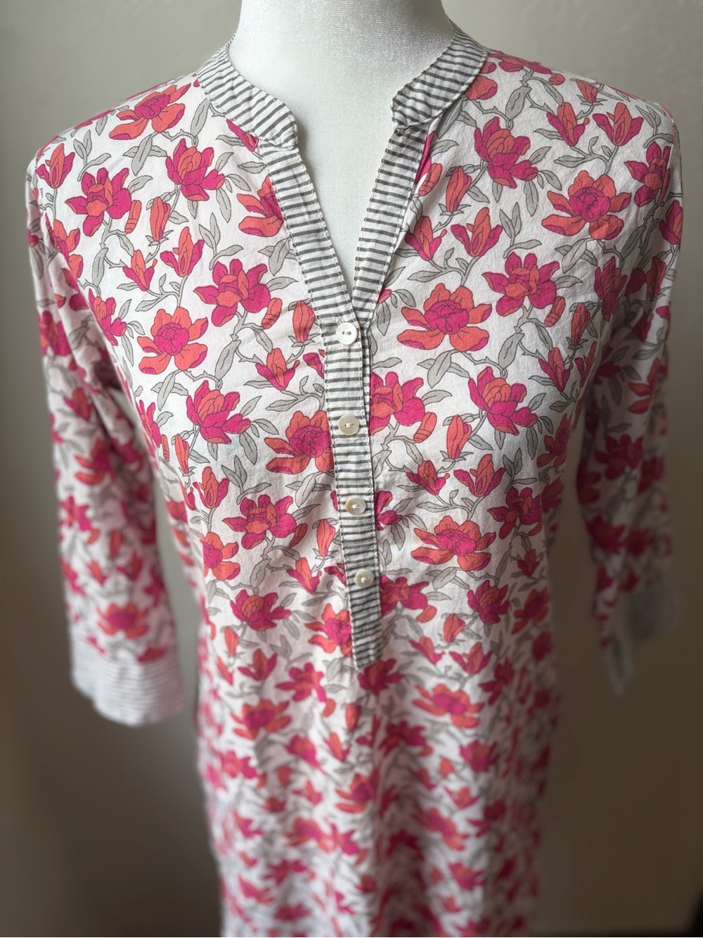 UTSA by Westside Floral Cotton Kurta Tunic Top Pink Small - Picture 3 of 8